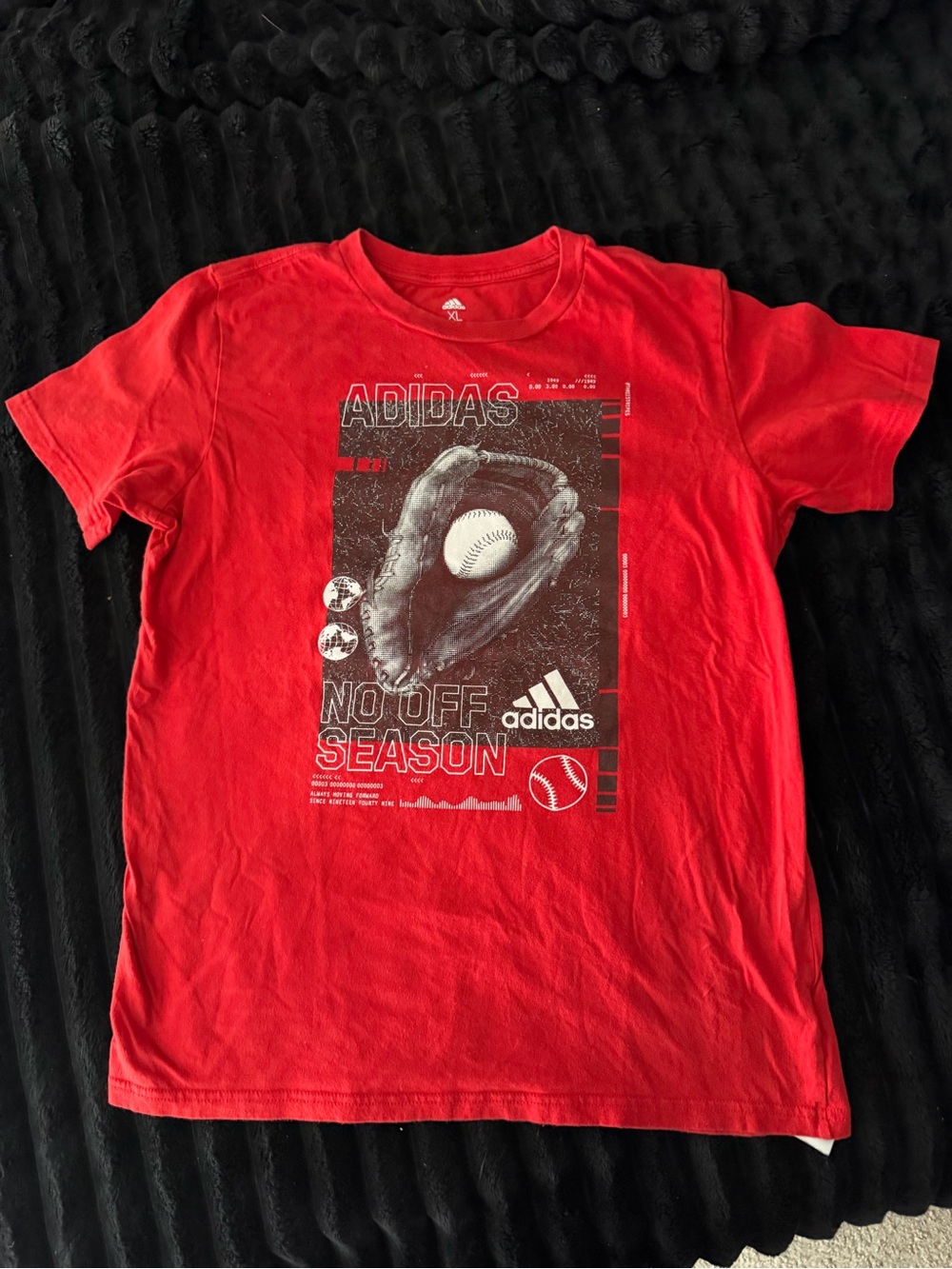 adidas Red Short Sleeve Baseball Graphic Tee